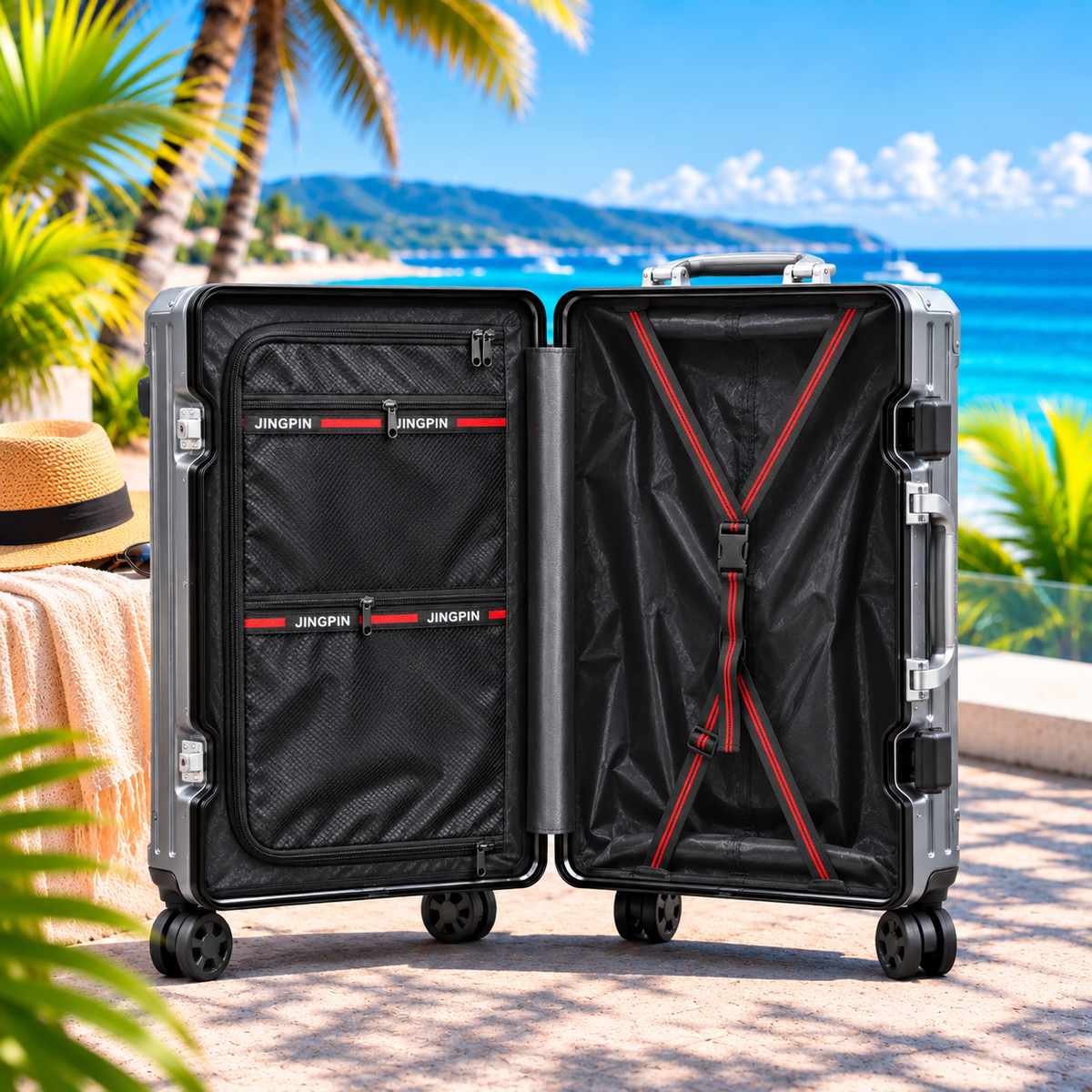Valise cadre aluminium avec port USB